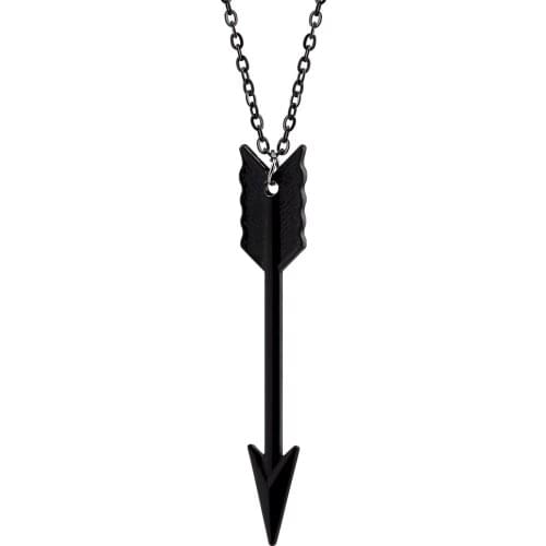 Vintage Long Arrow Bow Chain Necklaces Bow Archery Pendant Black Charms Choker Hunger Games Daryl Dixon Collar Necklace Jewelry