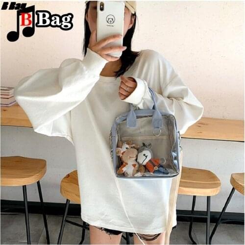 Japanese Women shoulder bag handbag Fashion Transparent Female Canvas Bag Students Recreation bag ita Bag shoulder bag