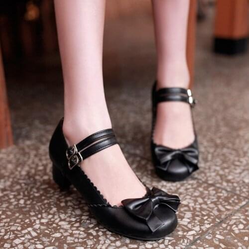 Shoes for Women Low Heels Platform Pumps Block Heels Shoes Woman Big Size Small size US3-US15