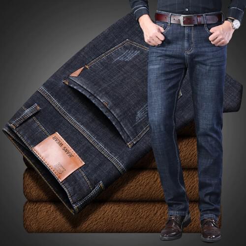 Winter Jeans For Men Skinny Jean Homme Blue Black Denim Spijkerbroeken Heren Pants Biker Stretch Slim Fit Trousers Casual