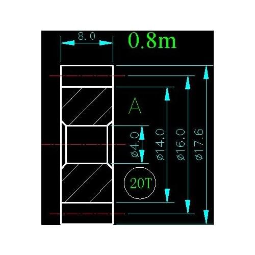 0.8m 20T/Hole 4mm 5mm 6mm 8mm/width 8mm/For Meat Grinder Parts etc