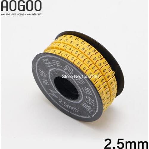 270Pcs/Roll 2.5mm Insulate PVC Round square Cable Wire Markers Letter English Words Number Symbol