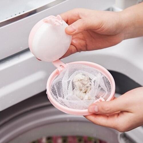 3PCS Washing Machine Filter Reusable Washing Machine Hair Fluff Filter Plush Collection Net Bag Household Cloth Washing Supplies