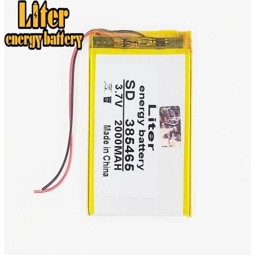 385465 3.7V 2000mAh 405565 Lithium Polymer Li-Po li ion Rechargeable Battery cells For Mp3 MP4 GPS 7 inch
