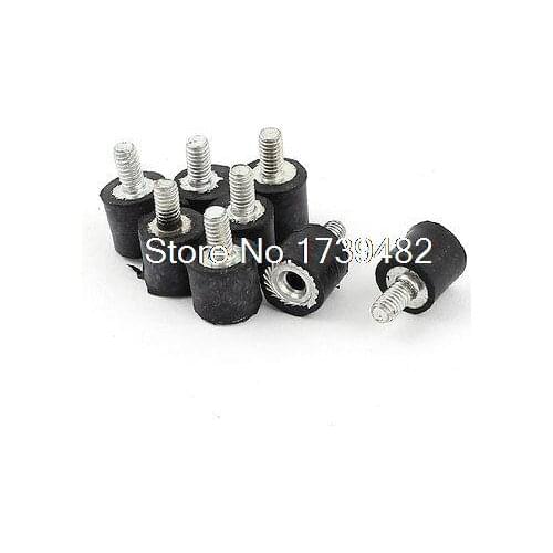8pcs M4 Male Female Rubber Shock Absorber Vibration Isolator Mount 10mm x 10mm