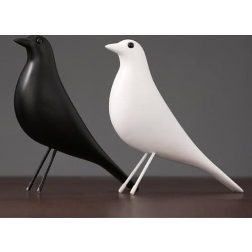 Home Decoration Accessories Modern Resin Charms Animal Figurines Living Room Decor Bird Model Office Desk Christmas Decorations