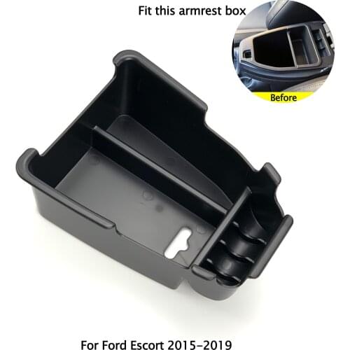 Car Styling Accessories Dedicated Modified Central Armrest box Storage Tray Glove Box Pallet Case For Ford Escort 2015-2019