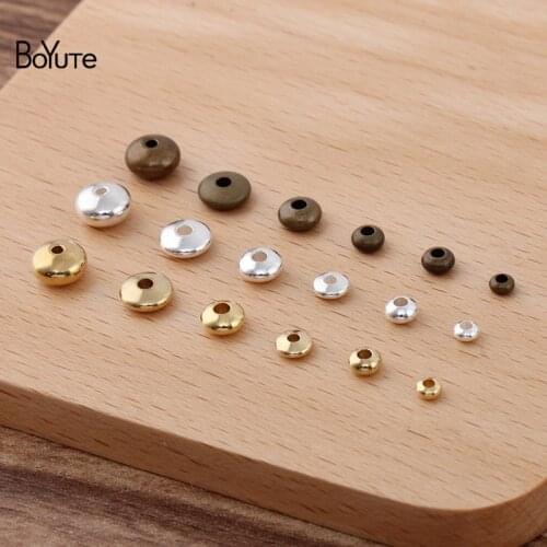 BoYuTe (500 Pieces/Lot) 3.5-4.5-5-6-7.5 MM Metal Brass Beads Jewelry Making Diy Hand Made Beads Accessories
