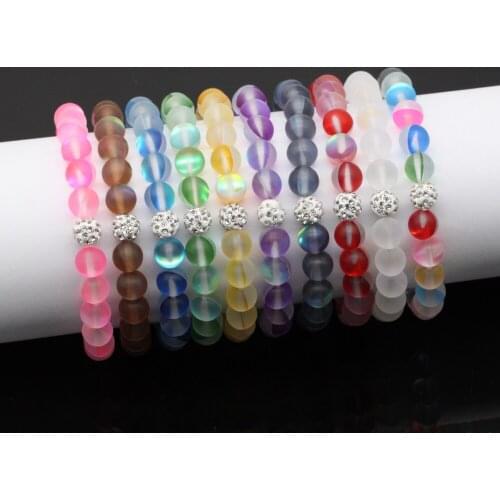 Moonstone Stone Beaded Wristband Bracelet Jewelry For Women Men 8mm Shining Stone Beaded Chakra Yoga Healing Bracelet Handmade