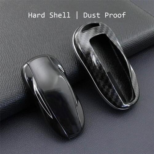 Car Key Shell Remote Control Bag Protective Cover With Key Chain For Tesla Model X/S