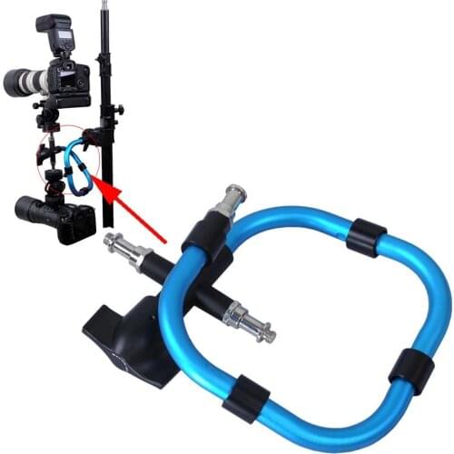 Blue Support Arm Camera Holder Flash Bracket for Manfrotto MA050A Snake Arm Tripod Panning Ball Head Light Stand - Load 3-5kg
