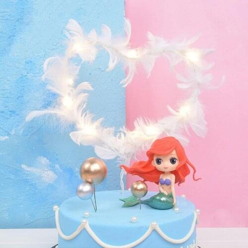DIY 3 Colors Heart Feather Wedding Party Cake Toppers Cake Decor Flag Picks Girlfriend Valentines Day Birthday Party Decoration