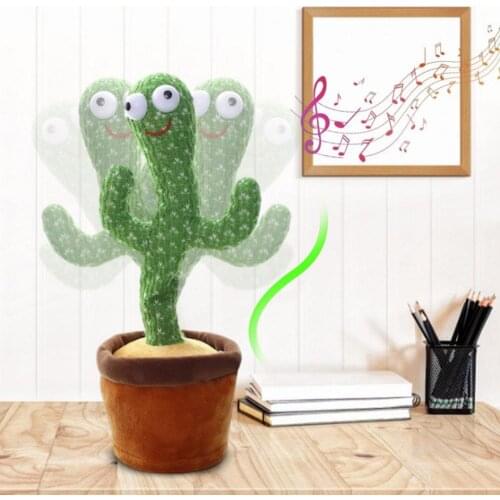 Cactus Plush Toy Electronic Shake Dancing Toy with The Song Plush Cute Dancing Cactus Early Childhood Education Toy for Children