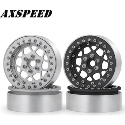 AXSPEED Alloy Metal 2.2" Wheel Hub Beadlock Wheel Rim for 1/10 RC Crawler Axial Wraith D90 90034 90046 TRX4