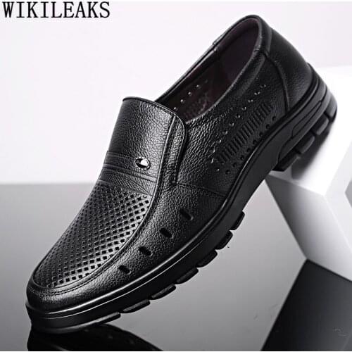 Brown Leather Casual Shoes Man Black Loafers Summer Shoes Men Luxury Designer Slip on Shoes Men Zapatillas De Hombre Chaussure