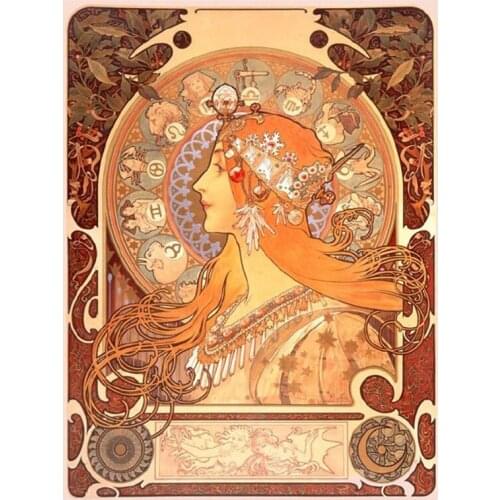 Hot 5d Diy diamond embroidery Alphonse Mucha painting works diamond painting cross stitch rhinestone painting home decoration