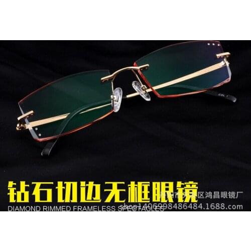 Mens glasses frameless frame new alloy screwless diamond trimmed Glasses Prescription myopia and hyperopia