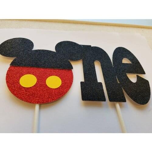 6pcs One year old mouse Mouse Cake Toppers, Cake Topper, Cake Decoration