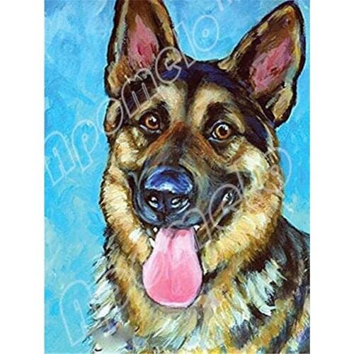 Animal German Shepherd Printed Canvas 11CT Cross Stitch Set DIY Embroidery DMC Threads Handiwork Painting Knitting Wholesale