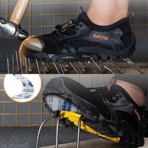 2021New Fashion ultralight men work sneakers safety shoes steel toe cap protect breathable industry plus size 37-46 RXM356