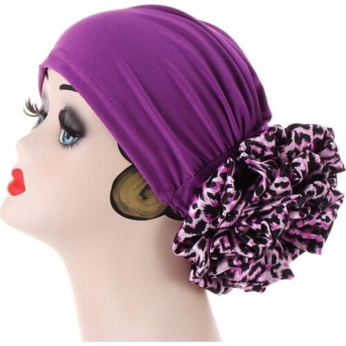 New Bohemian Headdress Hat Multicolor Milk Silk With Floral Flowers Muslim Chemotherapy Cap Women India Hat Hair Accessories