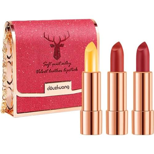 New Velvet bag style Silky Matte lipstick Makeup set Multiccolor Cosmetic kit,Nutritious Lip color set,Easy to wear lip balm,lip
