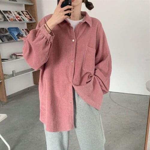 Solid Shirt Women Oversized Blouse Long Sleeve Tops Casual Outwear Turn Down Women Blouse Cotton Shirt Blusas Mujer De Moda 2021