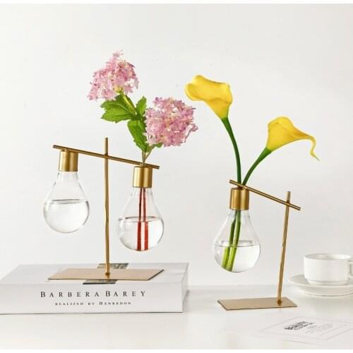 Nordic Modern Minimalist Home Personality Light Bulb Hydroponic Flower Vase Home Living Room Decoration Desktop Decoration