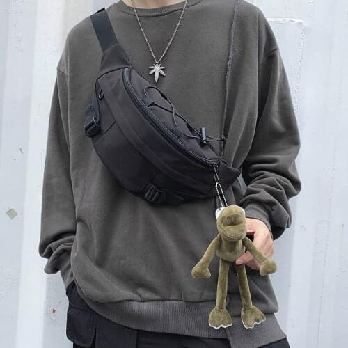 Casual Waist Bags Men Belt Purse Nylon Unisex Crossbody Messenger Pouch Black Chest Bag Male Short Trip Bag Hip Waist Pack