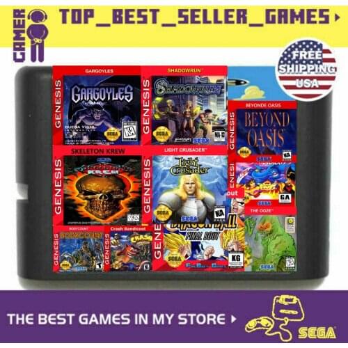 Contra Hard Corps/ World Of Illusion/ Gargoyles 16 bit NTSC MD Game Card For Sega Mega Drive For Genesis