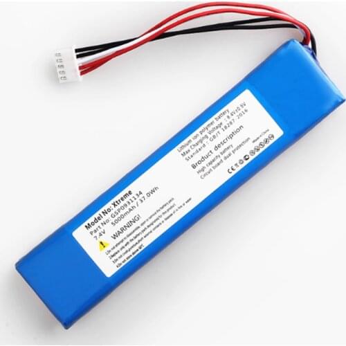 5000mAh CS-JMX100SL Replacement Battery for JBL Xtreme JBLXtreme Player New Li-po Rechargeable Accumulator Pack 7.4V GSP0931134