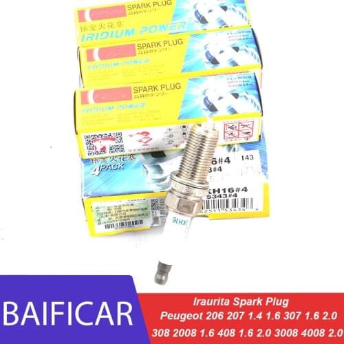 Brand New High Qualtiy Iraurita Spark Plug For Peugeot 206 207 1.4 1.6 307 1.6 2.0 301 308 2008 1.6 408 1.6 2.0 3008 4008 2.0
