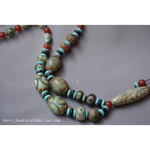 Antique ancient craft Beautiful old Tibetan necklace, free shipping