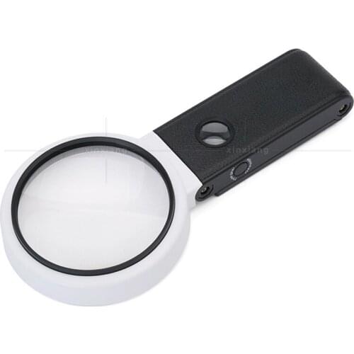 Wholesale 7018 80/90/110mm USB charging Magnifier LED Desktop Reading Magnifying Glass portable Jewellery banknote inspection