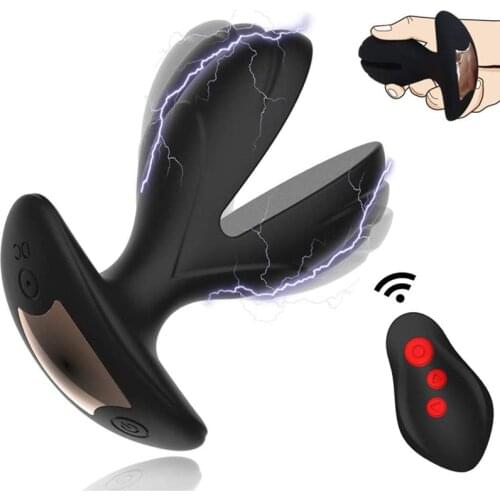 Vibrating Anal expander Plug Electric Shock Pulse Vibrator Prostate Massager Men Remote Control Sex machine Toys for man Adult