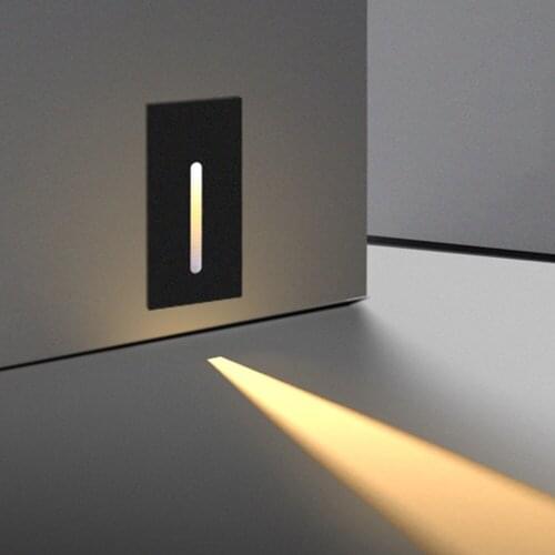 2W Recessed Led Stair Light AC85-265V Indoor Wall Sconce Light Step Stairway Aisle Wall Lamps For Basement Passage Staircase