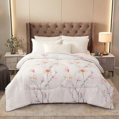 High Grade Winter Chinese 100%Long Mulberry Silk Quilt Quality Handmade 4 Season Silk Comforter Blankets 100%Cotton Fabric Cove