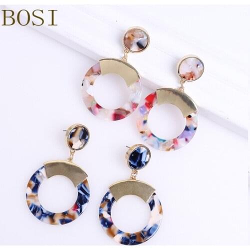 Earrings for Women Acrylic Dangle Minimalist Drop boho Resin Fashion Metal Acetic Acid Jewelry Geometric Statement Party Gift CC