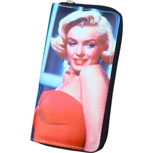 Lady Purses Clutch Coin Purses Cute Girls Brand Pattern Marilyn Monro Woman Wallets Cards Holder Students Money Bags Burse