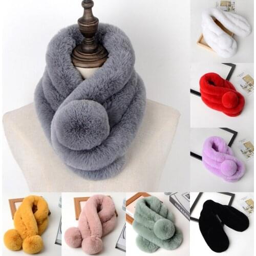 Women Winter Warm Scarf Fashion Thicken Faux Fur scarf women accessories Winter Shawl Plush Scarfs