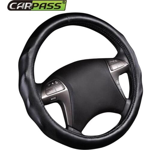 1PC Brand Car-pass 38cm Car Steering Wheel Cover Extremely soft Leather braid on the steering-wheel of Car Interior accessories