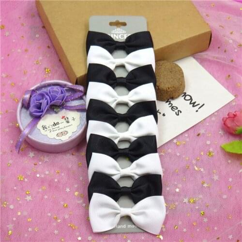 10PCS/Lot Cute Black and White With Clip Grosgrain Ribbon Bow Hairpins 2020 Scrunchie Korean CLIP Hair Accessories For Baby Girl