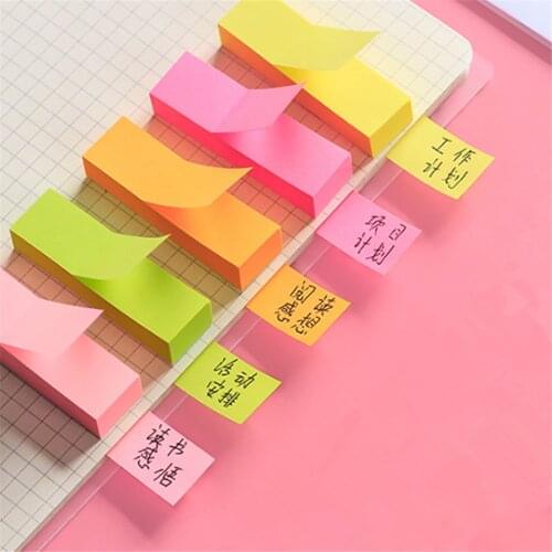 100 sheets one colour Self Adhesive Memo Pad Sticky Notes Bookmark Point It Sticker Paper School office Supplies