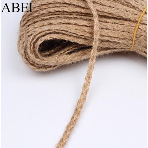 20yards/lot 7mm Braid Linen Ribbon Natural Jute Hemp Lace Tape Wedding Party Home Decoration DIY Accessories Supplier