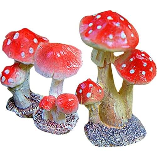 3-Piece Miniature Fairy Garden Mushroom Ornament Dollhouse Plant Pot Figurine DIY Decor Home Decoration Style2 3-Piece