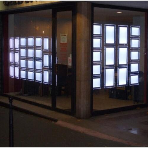 38PCS A4 Real Estate Agent Acrylic Frame LED Window Display--Single Sided Landscape/Portrait