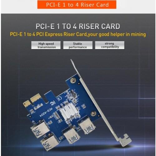 4-port PCI-E To PCI-E Adapter PCI-Express Slot 1x To16x USB3.0 Special Riser Card Extender PCIe Converter For BTC Miner Mining