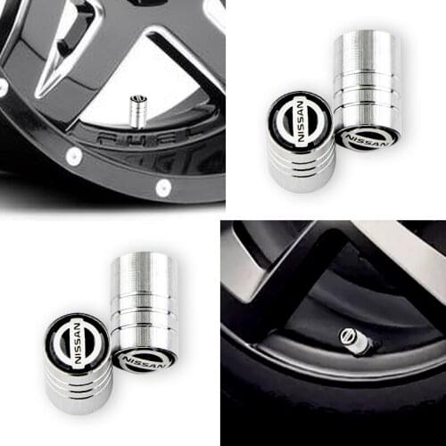 4 pieces silver metal fashion car wheel tire valves tire Air plugs holster For Nissans Nismo X-trail Almera Qashqai Tiida Teana