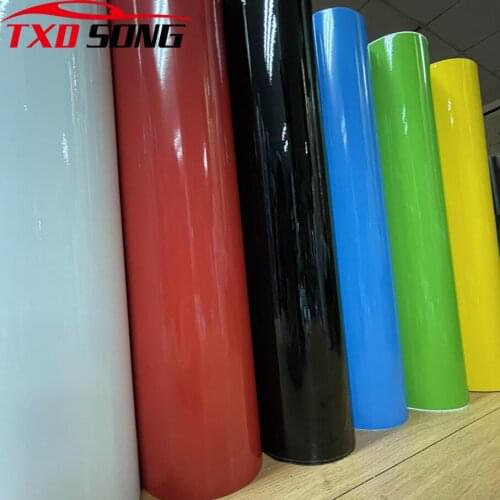 7 Sizes Many Colors Glossy Vinyl Film Gloss Glossy Car Wrap Foil Sticker With Air Bubble Free Motorcycle Car Wrapping