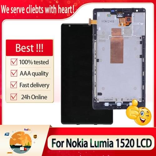 6.0" Orig IPS For Microsoft Nokia Lumia 1520 RM-937 LCD Display Touch Screen 100% Tested With Frame Digitizer Replacement LCDs
